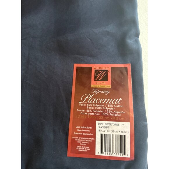 Windham Home Set Of 4 Sunflower Tapestry Placemats - Picture 3 of 7